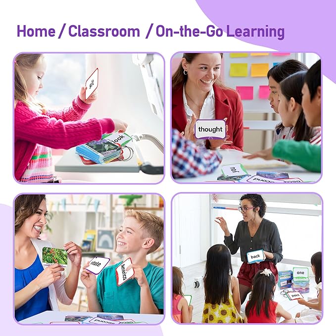 BenBen Sight Words Flash Cards, 350 Dolch & Fry High Frequency Site Words and Sentences for Pre-K, Kindergarten, 1st 2nd 3rd Grade, Educational Learning Cards Homeschool Supplies for Ages 3-9