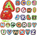 Vodolo 26pcs Lacing Cards,Travel Sewing Kit for Kids,Lacing Letters Sequencing Cards Threading Toy,Double Sided Sewing Cards Fine Motor Skills Threading Learning Toys,Classroom Must Haves Supplies