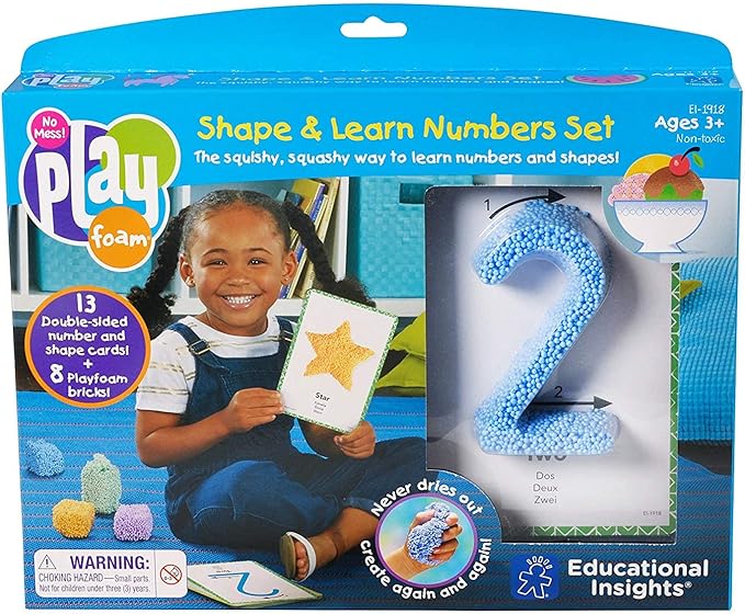 Educational Insights Playfoam Shape & Learn Numbers Set, Flash Card Set, Preschool Kindergarten Classroom Essentials, Ages 3+