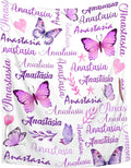 Personalized Baby Blanket for Girls Boys Kids Butterfly Custom Baby Blanket with Name Throw Birthday Gift for Toddlers Infants Shower Newborns Nursery Stroller Crib Bed Decor
