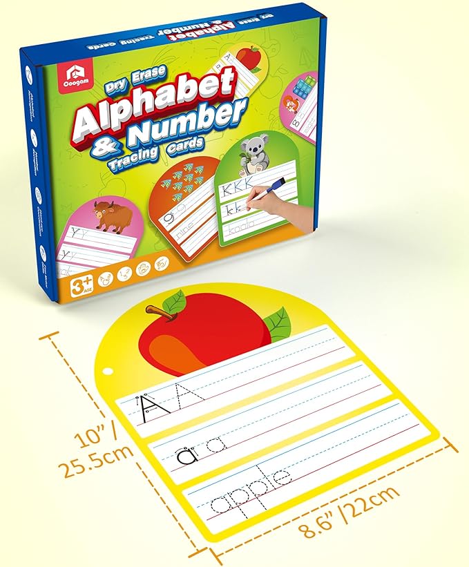 Coogam Handwriting Practice Copybook, Write and Erase Alphabet Number Learning Materials, Educational Tracing Letters for Pre-K Homeschool Student Kids Age 3-6
