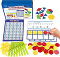 Take Home Versatile Math Manipulatives Kit for Kids Grade K-3,With Ten-Frames,Base Ten Blocks,Math Counters,Number Line,120 Number Chart,Pattern Blocks,Homeschool Supplies (Develops Early Math Skills)