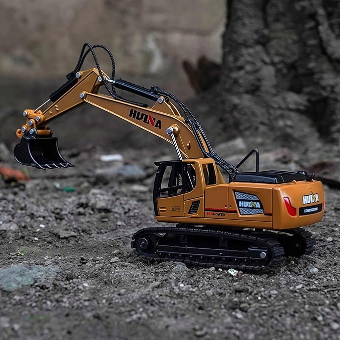 Gemini&Genius Tracked Excavator Toy for Kids, Heavy Duty Digger Construction Vehicle Toy with 360 Degrees Rotation 1:60 Scale Engineering Collectible Model Toy for Kids and Decoration for House