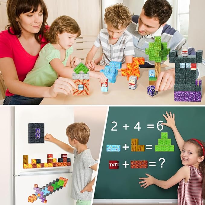 Magnetic Blocks, 1-inch Size Building Toys,Magnetic Cubes Building Blocks Toys for Halloween Christmas Birthday Gift - STEM Sensory Toys for 3+ Years Old Girl Boys
