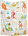 Personalized Baby Blanket for Girls Boys Kids Dinosaur Custom Baby Blanket with Name Throw Birthday Gift for Toddlers Infants Shower Newborns Nursery Stroller Crib Bed Decor