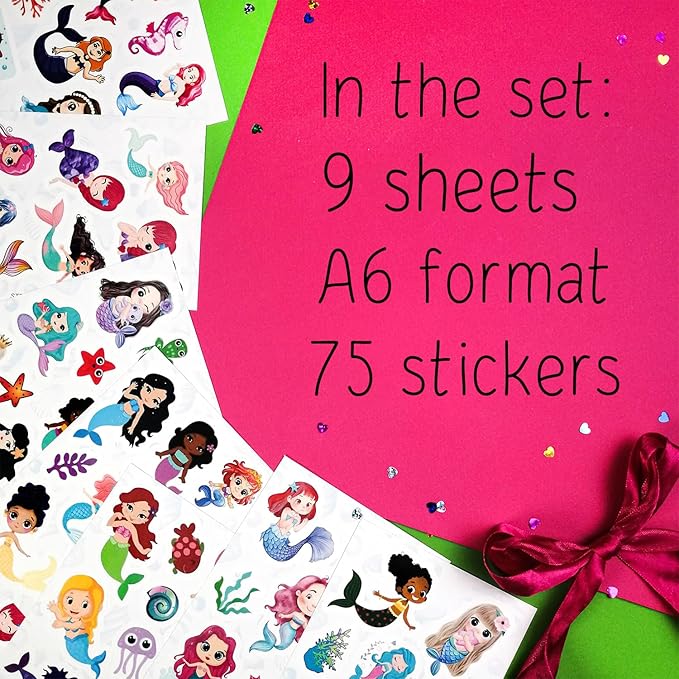 BulbaCraft Mermaid Stickers for Girls, Mermaid Decals for Laptop, Cups, Water Bottles, Gifts for Women & Men
