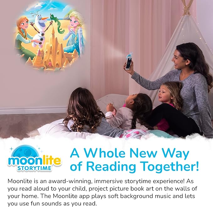 Moonlite Storytime Disney Megabundle with Mini Projector and 10 Classic Bedtime Stories, A Magical Way to Read Together, Digital Storybooks, Fun Sound Effects, Learning Gifts for Kids Ages 1 and Up