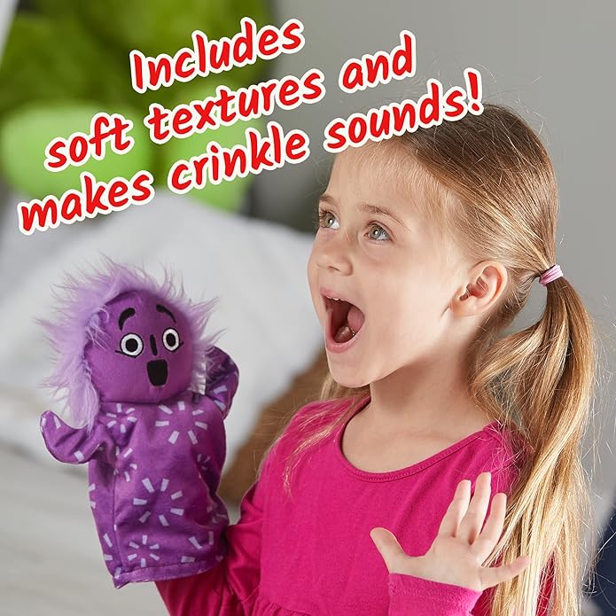 hand2mind Feelings Family Hand Puppets, Hand Puppets for Kids, Social Skills Activities, Mindfulness for Kids, Social Emotional Learning Activities, Sensory Play Therapy Toys for Counselors (Set of 5)