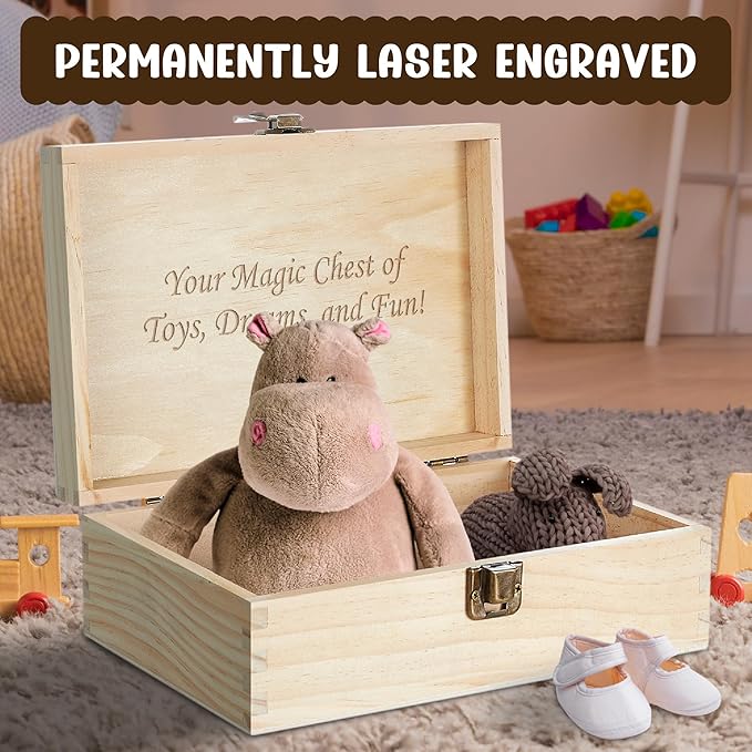 Personalized Time Capsule Memory Box Custom Engraved Wooden Keepsake Box for 18th Birthday Surprise Memories Photos Letters Memento - Storage Boxes for Baby Shower Birthday Anniversary Milestones Gift