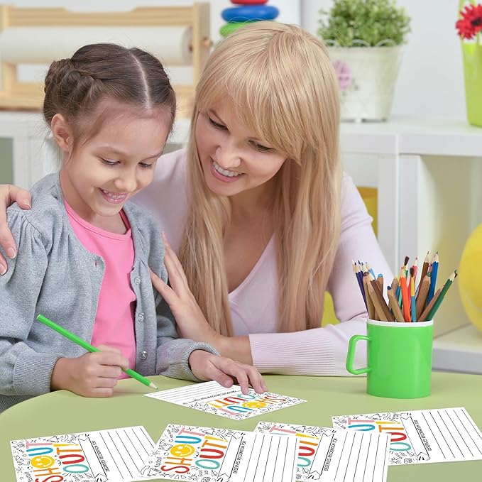 50Pcs Shout Out Card, Appreciation Cards for Teachers Students Employees Office Staff, Kudos Cards Team Classroom Good Behavior Incentive, Motivational Card for School or Workplace (Smiley Face)