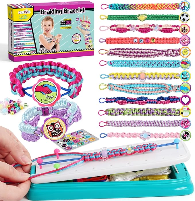 GILI Friendship Bracelet Making Kit for Girls Age 8-12 – DIY Arts and Crafts Toys – Best Christmas Birthday Gifts Ideas for Girls 7 8 9 10 11 Years Old