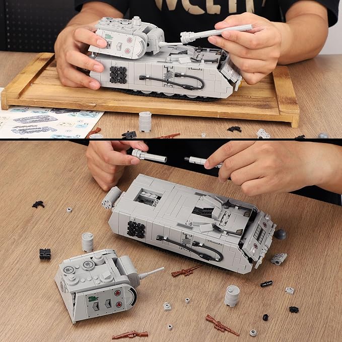 Panzer VIII Maus Building Set for Adults-Compatible with Lego Military Tank, Collectible Army Model, Gift Ideal for Military Enthusiasts (802 PCS)