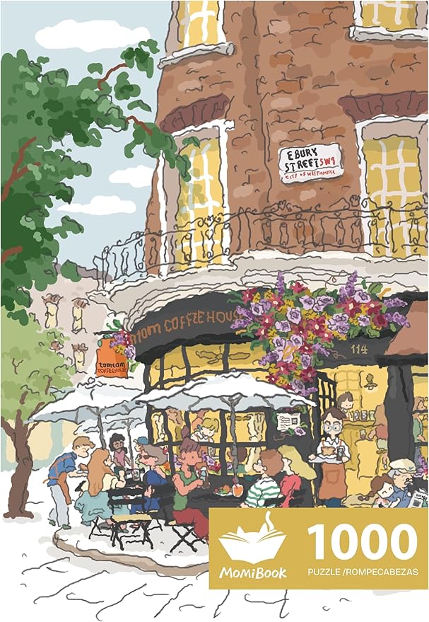 MOMIBOOK Puzzles for Adults 1000 Piece Jigsaw Puzzles of Afternoon at The Corner, Painting Image Sotre Puzzle Challenging Hard Impossible Puzzle, Funny Toys & Games Christmas Birthday Gifts