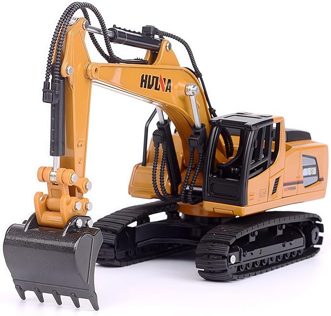 Gemini&Genius Tracked Excavator Toy for Kids, Heavy Duty Digger Construction Vehicle Toy with 360 Degrees Rotation 1:60 Scale Engineering Collectible Model Toy for Kids and Decoration for House