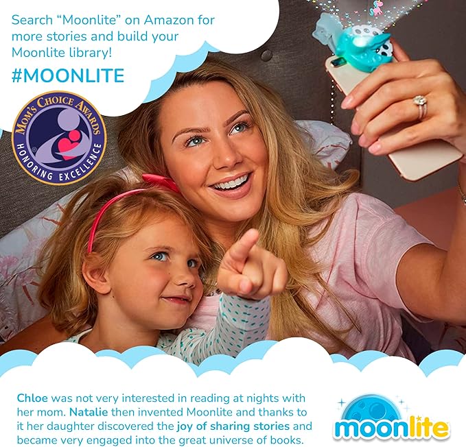 Moonlite Storytime Mini Projector with 4 Winnie The Pooh Stories, A Magical Way to Read Together, Digital Storybooks, Fun Sound Effects, Learning Gifts for Kids Ages 1 and Up