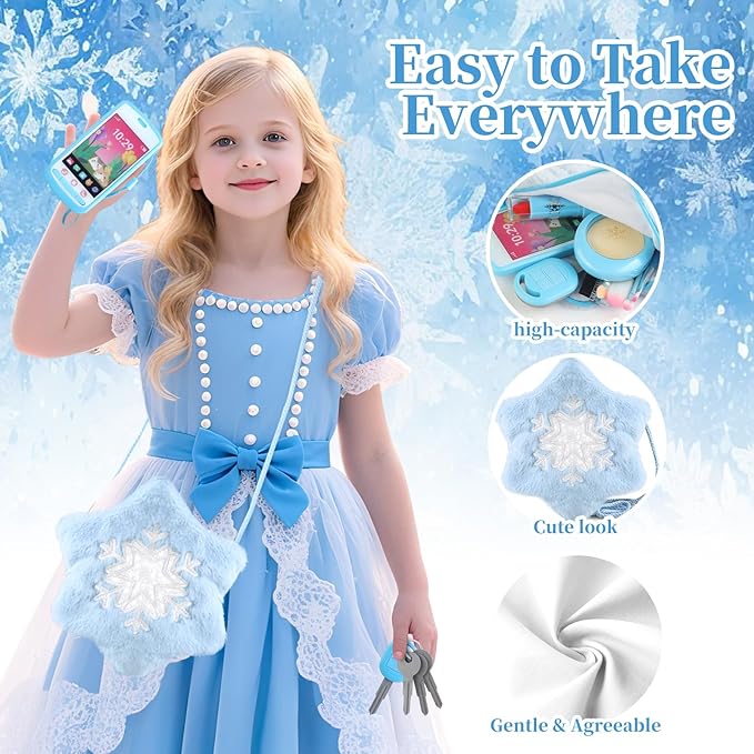 Pretend Makeup for Toddlers 3-5 4-6, Play Makeup for Kids 3-5, Fake Makeup Kit with Toddler Purse, Fake Make Up Set for Little Girls, Toddler Makeup Kit & Frozen Toys for Girls Age 3-4 3-5
