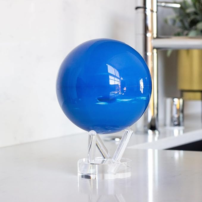 MOVA Neptune Globe 6” – Solar Rotating Planet Globe for Desk Display | No Batteries or Cords | Striking Deep Blue Space Decor