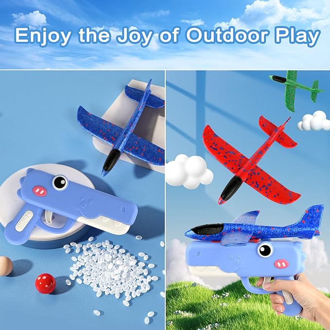 2 Pack Airplane Launchers Toy for Kids Toy Plane Outdoor Toys for Boys Flying Toys Birthday Gifts for Boys Girls 4 5 6 7 8 9 10 11 12 Year Old