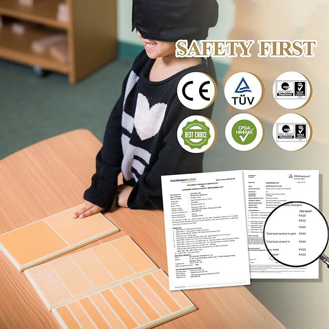 MONTESSORI OUTLET Rough and Smooth Boards for 3-6 Years Montessori Education at School and Home