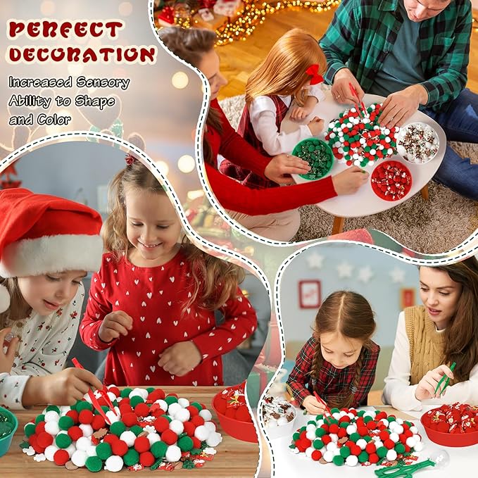 209 Pcs Christmas Sensory Bin Items Christmas Resin Counting Sorting Sensory Bin Filler Fine Motor Santa Claus Reindeer Snowflake Gjft Box Wreath Counts for Xmas Counting Decor