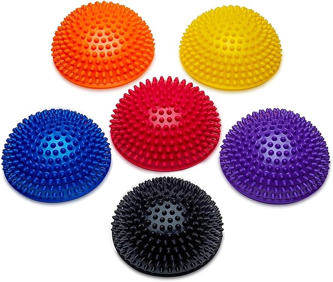 bintiva Balance Pods Set - 1 Pair Hedgehog Style Domed Stability Pods for Children and Adults