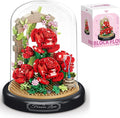 Artificial Flower Bouquet Building Set for Adult,Mini Plant Bonsai Tree Friend Set for Girl,Botanical Collection Gift for Kids,Office Home Decor Building Block,Birthday Gift for Women(Roses)