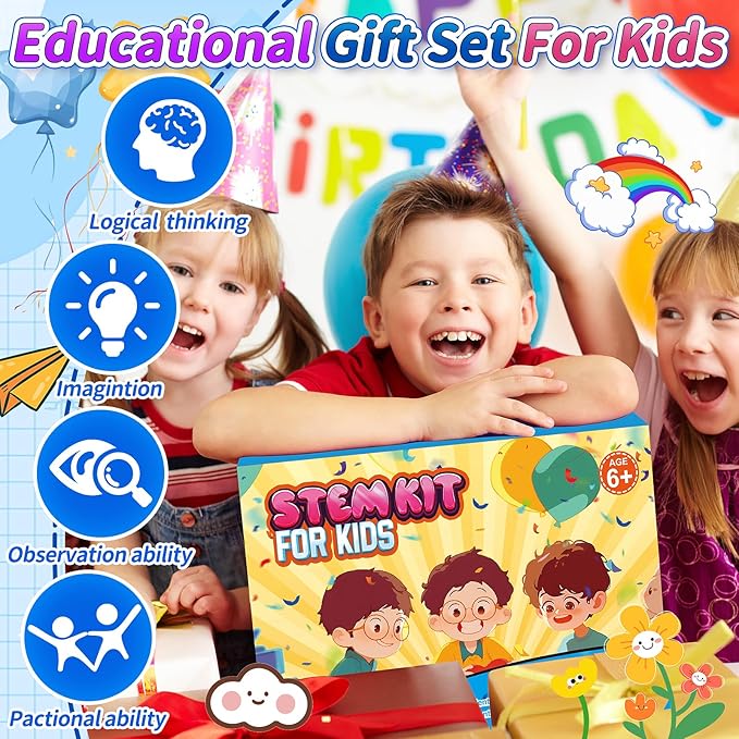 24 Pcs Halloween Party Favors for Kids Age 6-10, Treasure Box Toy Stem Kit Party Favors Science Kits for Boys girls STEM Toys for Kids Age 6 7 8 10 12 13 Classroom Giveaways, Carnival Prizes Toy, Birthday Treats, Party Supplies