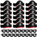 Legigo 36 Pcs Pirate Hat with Eye Mask - Classic Costume Cap Accessories for Pirate Party Cosplay Caribbean Dress, Black