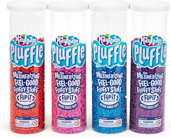 Educational Insights Pluffle® 4-Pack - Sensory Bin Foam Set, No Mess Alternative to Sand Toys & Slime for Toddlers at Home or in The Classroom, Fun Sensory Table Filler, Gift for Kids Ages 3+