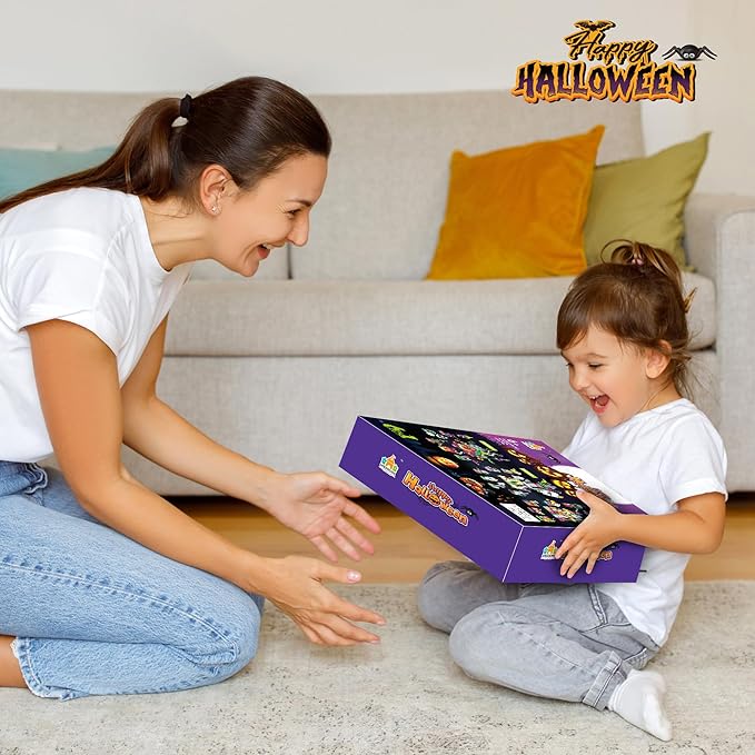 Halloween Building Set for Kids – 6-in-1 Haunted House, Spooky Witch Workshop & Haunted Graveyard with Glow Tattoos, Trick-or-Treat Toys, Pretend Play, Party Favors & Home Decor for Girls & Boys 6+