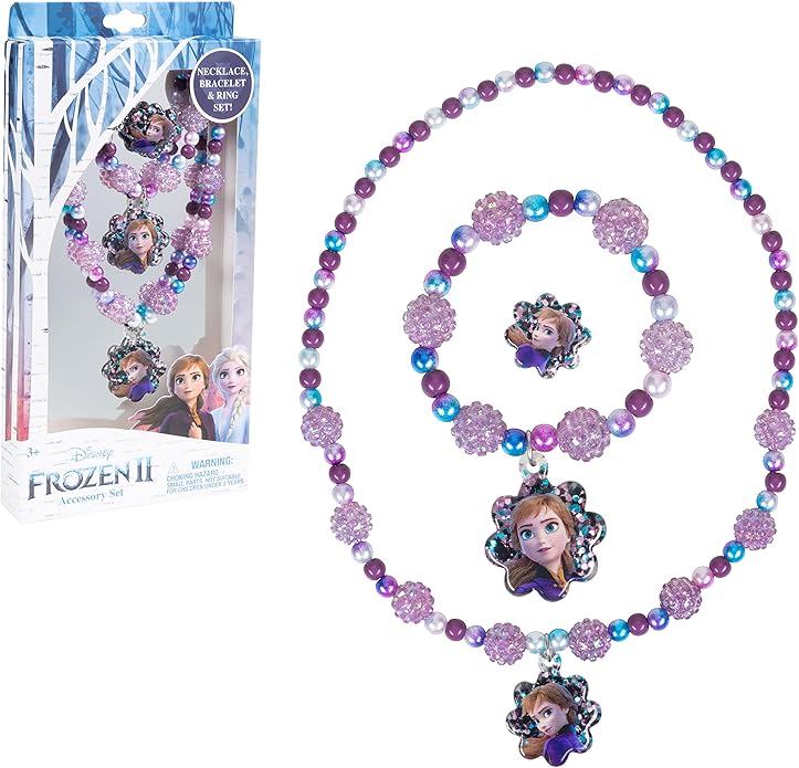 LUV HER Girls Jewelry Set - Dress Up Toy Jewelry Box Set with Bead Necklaces, Bracelets, and Rings - Frozen Play Accessories - Ages 3+