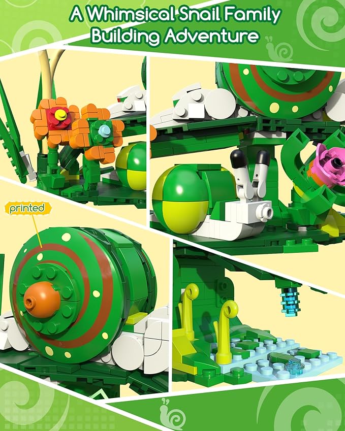 3 in 1 Animals Frog Family Building Set - Animal Figures with 3 Building Options, Create Frog, Turtle or Snail Family - Educational Toy Birthday Gift for Girls and Boys Ages 6+