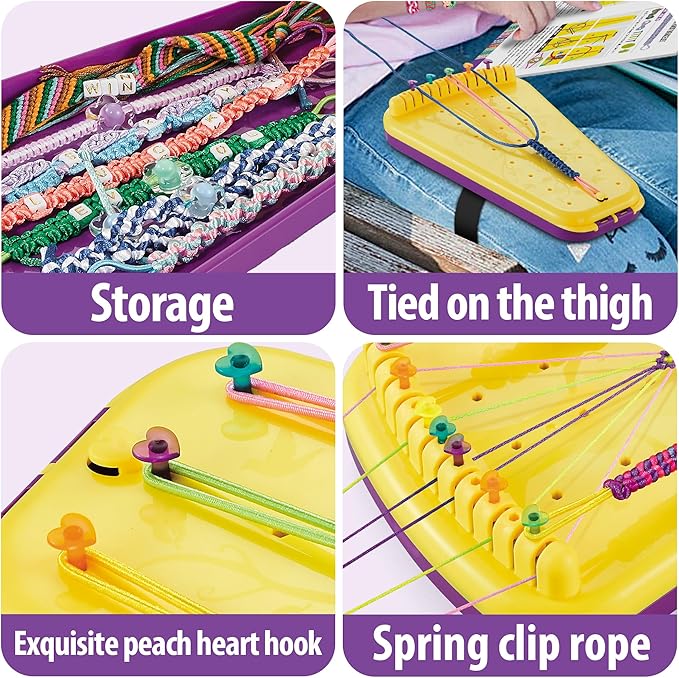 Yolscue Friendship Bracelet Making Kit for Girls,Bracelet Kit Toys,Arts and Crafts for Kids Age 7-12,Best Birthday Gifts Ideas for Ages 7,8,9,10,11,12 Year Old,Kids Bracelet String Toys Set (Yellow)