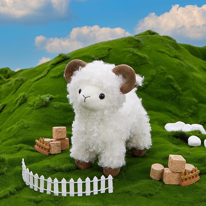 MaoGoLan 4 Pack Farm Stuffed Animals Bulk Party Favors for Kids, 8 inch Plush Cow & Sheep & Pig & Horse - Gifts for Toddlers Girls Boys Christmas Birthday Baby Shower