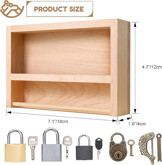 Woodtoe Montessori Lock and Key Toy Set for Kids, Educational Lock Set Keys, Wooden Learning Montessori Materials for 3 4 5 6 Toddlers, Preschool, Home Classroom STEM Educational Birthday Toys