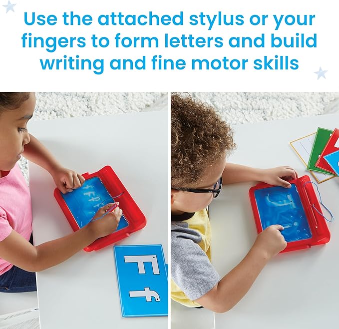 hand2mind Letter Tracing Sensory Pad, Reusable Handwriting Practice for Kids 3-5, Learn to Write, Letter Tracing Board, Toddler Writing Practice, Montessori Alphabet Toys, Preschool Learning Toys