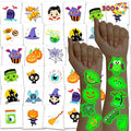 JOYIN 306 Pcs Halloween Tattoos for Kids, Glowing Temporary Tattoos in Assorted Designs Bulk for Child Trick or Treat Gifts Halloween Party Favor Decorations Goodie Bags Supplies Class Game Prizes