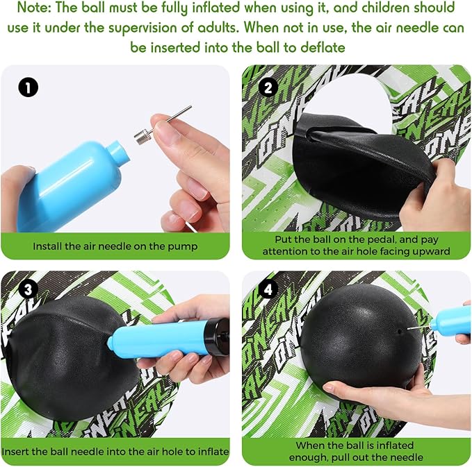 Junkin 2 Pcs Pogo Ball Trick Board Toy Balance Board Pogo Balance Bounce Ball with Pump and Strong Grip Deck for Fun Challenge Fidget Indoor,Outdoor Toys