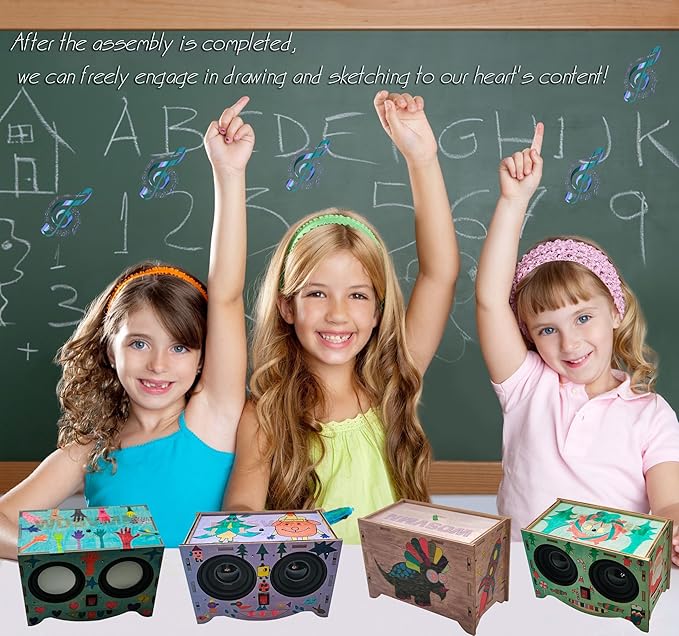 Craft Kit - DIY Bluetooth Speaker Kit, Build Personalized Wood Case Speaker Set, Learning STEM Gifts for Teens