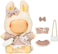 17cm Doll Clothes - Princess Dress with Velvet Hair Bow, Party Outfits for Plush/Blind Box, Luxury Chic Style Set, High-End Fashion Accessories (Pink Skirt Suit)