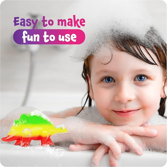 Dan&Darci Dino Soap Making Kit for Kids, Dinosaur Science Toys Kits, Gifts for Kid All Ages, DIY Activities Craft - Art Crafts Gift Set for Boys and Girls Age 3 4 5 6 7 8 12 Year Old Boy