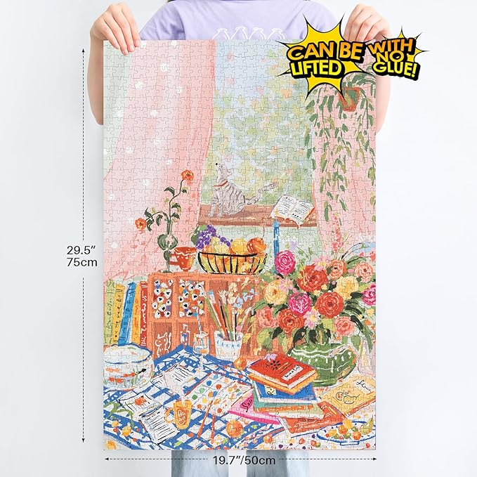 MOMIBOOK Puzzles for Adults 1000 Pieces Jigsaw Puzzles of Gentle Breeze, Twinkle Laminate Painting Image Desktop Pzulles Difficult Challenging Impossible Puzzle Unique Christmas Birthday Gifts