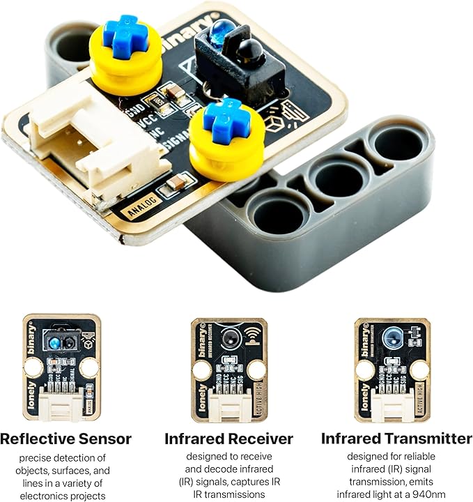 TinkerBlock UNO R3 Starter Kit with 12 Plug-in Sensor Modules, ATmega328P, Extension Board, Compatible with Arduino IDE, STEM & Electronics Learning-No Wiring Needed- Video Tutorials