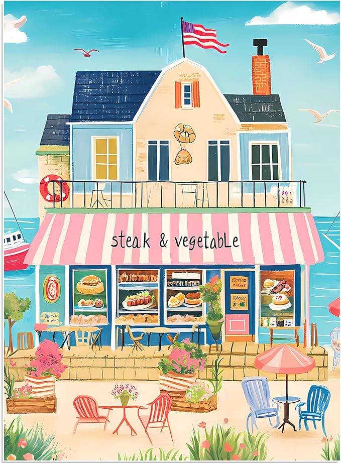 Puzzles for Adults 500 Pieces, Coastal Puzzle, Seaside Jigsaw Puzzles 500 Piece for Adults Kids Seniors, Recycled Cardboard Puzzle for Game Night Family Friends, 20.5x15 in Home Decor
