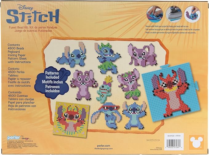 Perler 80-57265 Disney's Stitch Fused Bead Craft Activity Kit with 10 Projects, Multicolor, 4503 Pieces