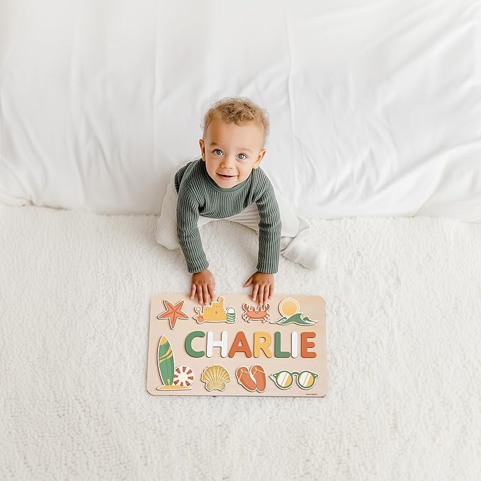 Busy Board, Name Puzzle for Toddlers, Personalized Gift, Gifts for 0 1 2 3 Years Old, Kid Gift, 1st, 0 3 6 9 12 18 24 36 Months