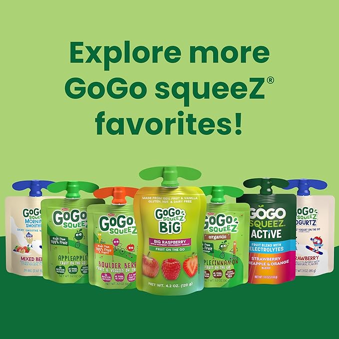 GoGo squeeZ YogurtZ Variety Pack, Strawberry & Peach, 3 oz (Pack of 20), Kids Snacks Made with Real Yogurt and Fruit, No Fridge Needed, Gluten Free, Nut Free, Recloseable Cap, BPA Free Pouches