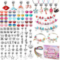 CLOYAN Charm Bracelet Making Kit for Girls, 115PCS Jewelry Making Kits for Girls with Beads, Jewelry Charms, String Necklace, Bracelets for DIY Craft, Jewelry Making Kit for Girls 8-12.