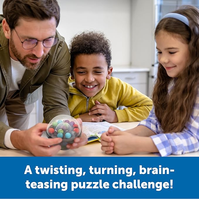 Learning Resources Scramboozle Puzzle Ball - 3D Brain Teasers and Puzzle Games for Kids and Adults, Puzzle Sort Ball Game, Fidget Toys, Travel Games for Ages 6+