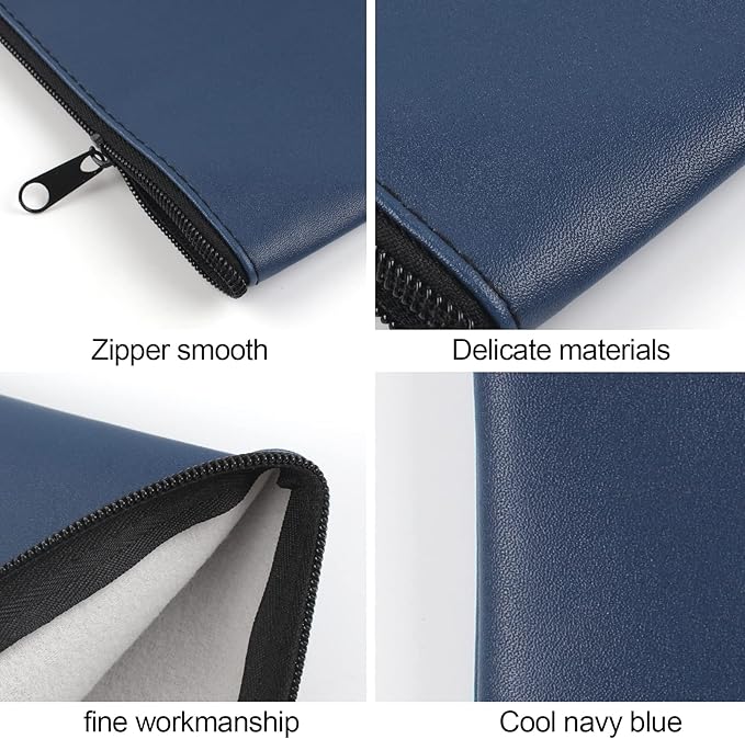 2 Pieces Money Bags with Zipper, 11x6.1 inch Money Pouch, Bank Bag, Cash Bag, Check Wallet, Cosmetics(navy)